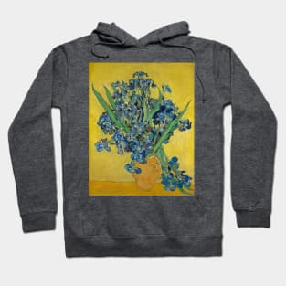 Vase with irises against a yellow background by van Gogh Hoodie